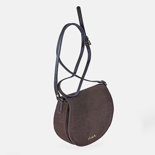 Bolso "EL CABALLO" bandolera redondeada serraje color marrón - Imagen 2