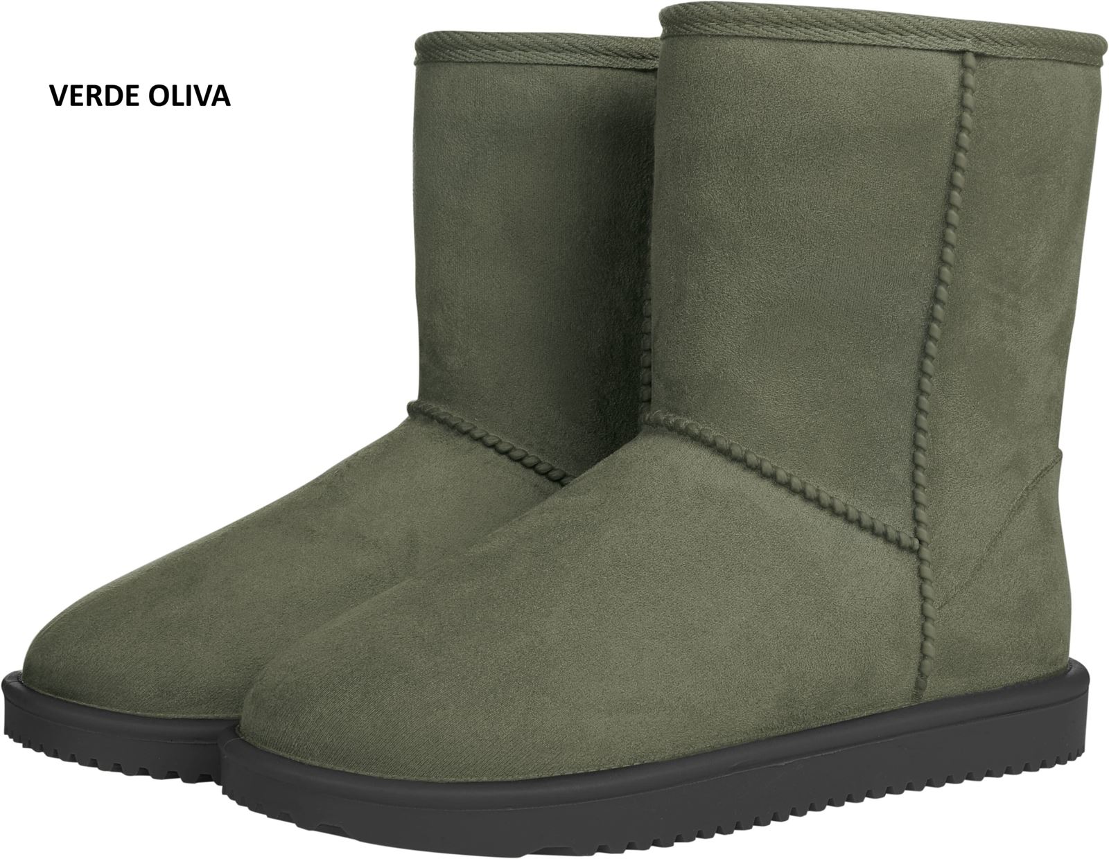 Botas de cuadra HKM Sports Equipment DAVOS impermeables y termoaislantes color verde oliva - Imagen 1