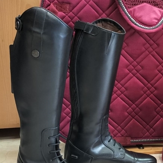 Botas de cuero unisex HKM Sports Equipment Valencia, tallaje infantil, color negro - Imagen 2