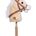 Caballo peluche HKM con palo y ruedas color beige (con sonido) - Imagen 1