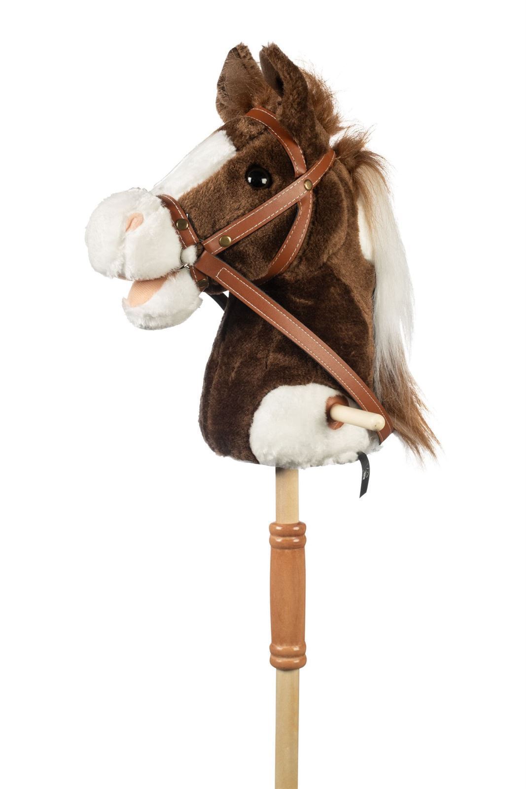 Caballo peluche HKM con palo y ruedas color marrón/blanco (con sonido) - Imagen 2