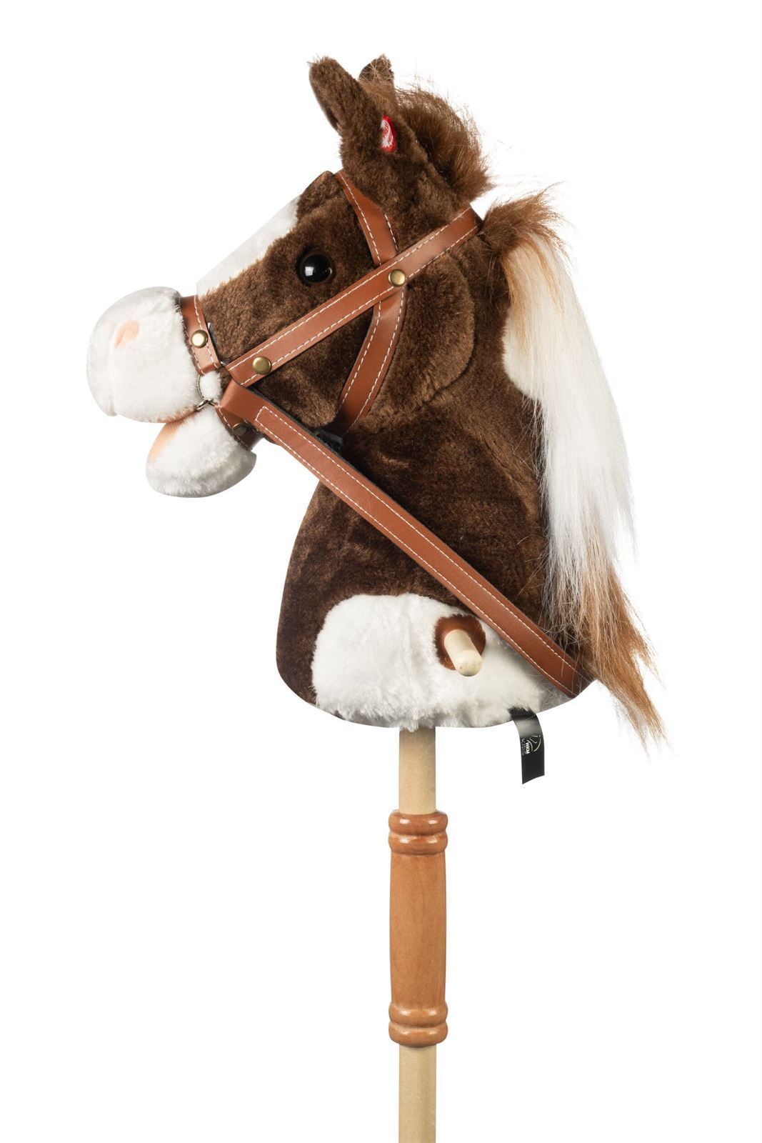 Caballo peluche HKM con palo y ruedas color marrón/blanco (con sonido) - Imagen 3