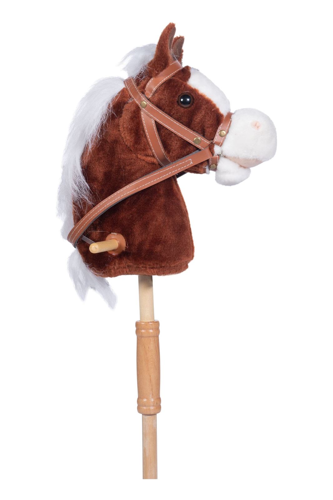 Caballo peluche HKM con palo y ruedas color marrón (con sonido) - Imagen 1