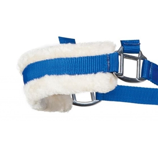 Cabezada cuadra HKM Sports Equipment borreguillo color azul royal talla PONY - Imagen 2