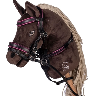 Cabezada montar Hobby Horsing HKM Sports Equipment Manchester color negro/rosa - Imagen 2