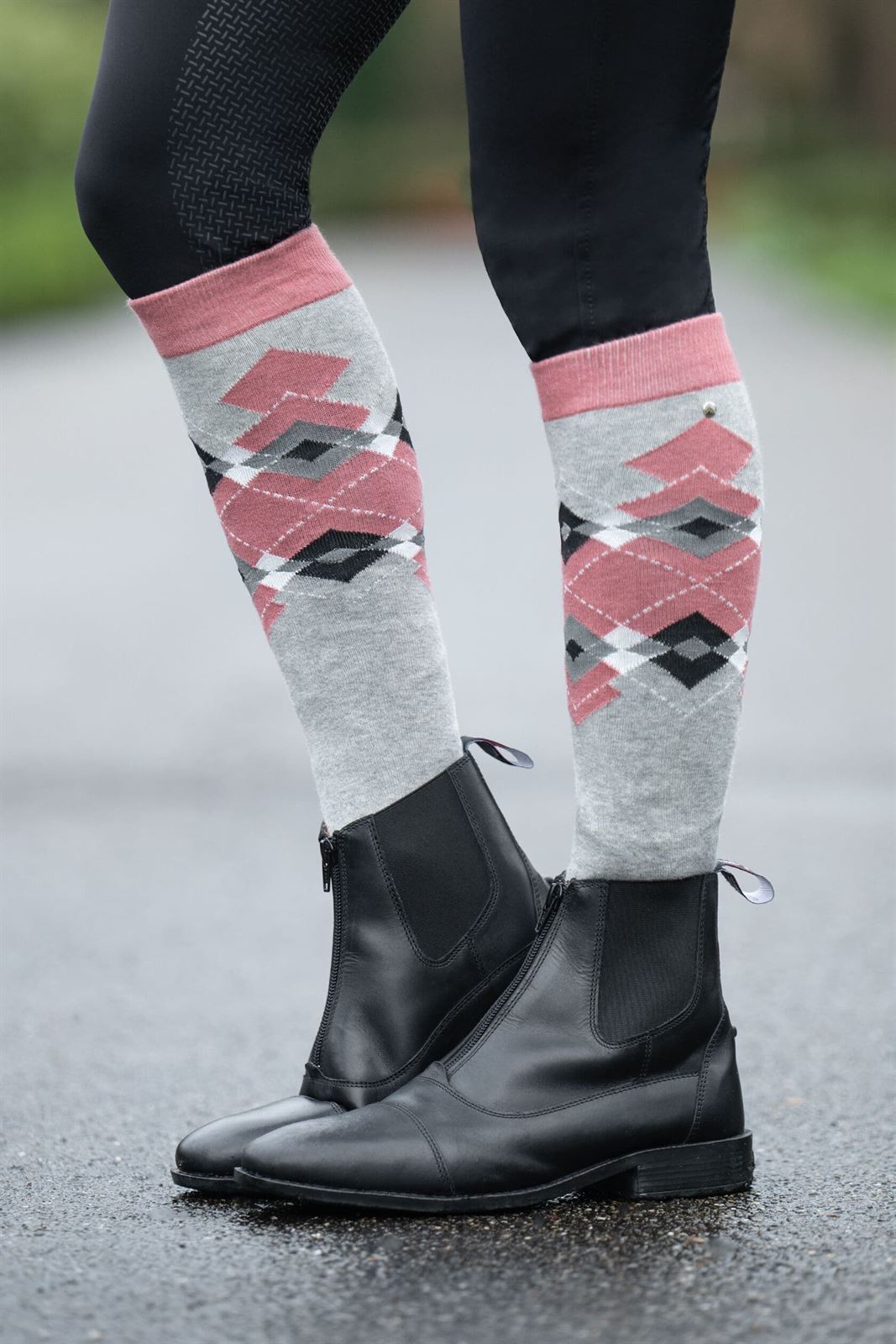 Calcetines HKM Sports Equipment Sydney color gris/rosa terracota 35/38 - Imagen 2