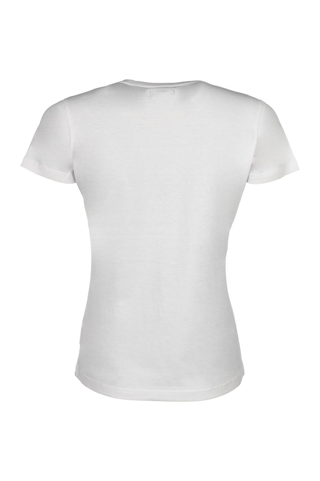 Camiseta HKM Sports Equipment Mirror blanca siluetas caballos colores - Imagen 3