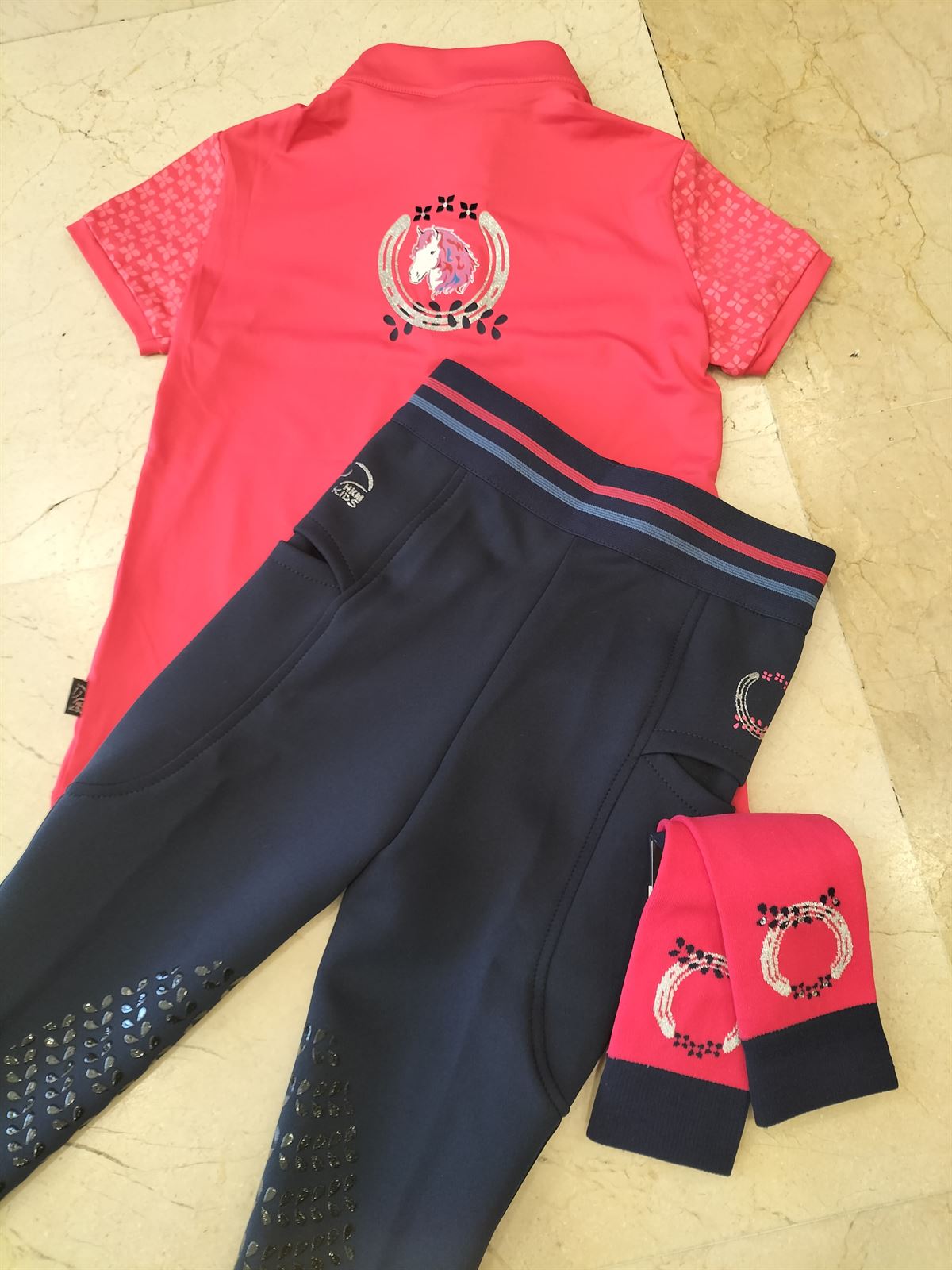 Camiseta técnica HKM Sports Equipment Aymee color rosa TALLA 140 (7-9 años) - Imagen 3
