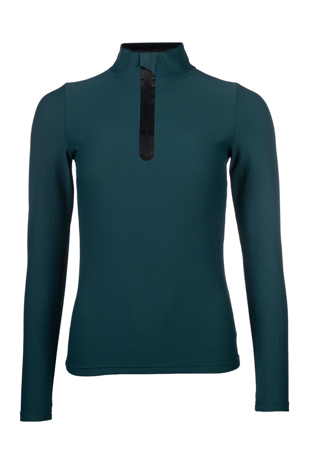 Camiseta técnica mujer HKM Sports Equipment LAURIA GARRELLI Livigno Ribbed color verde - Imagen 1