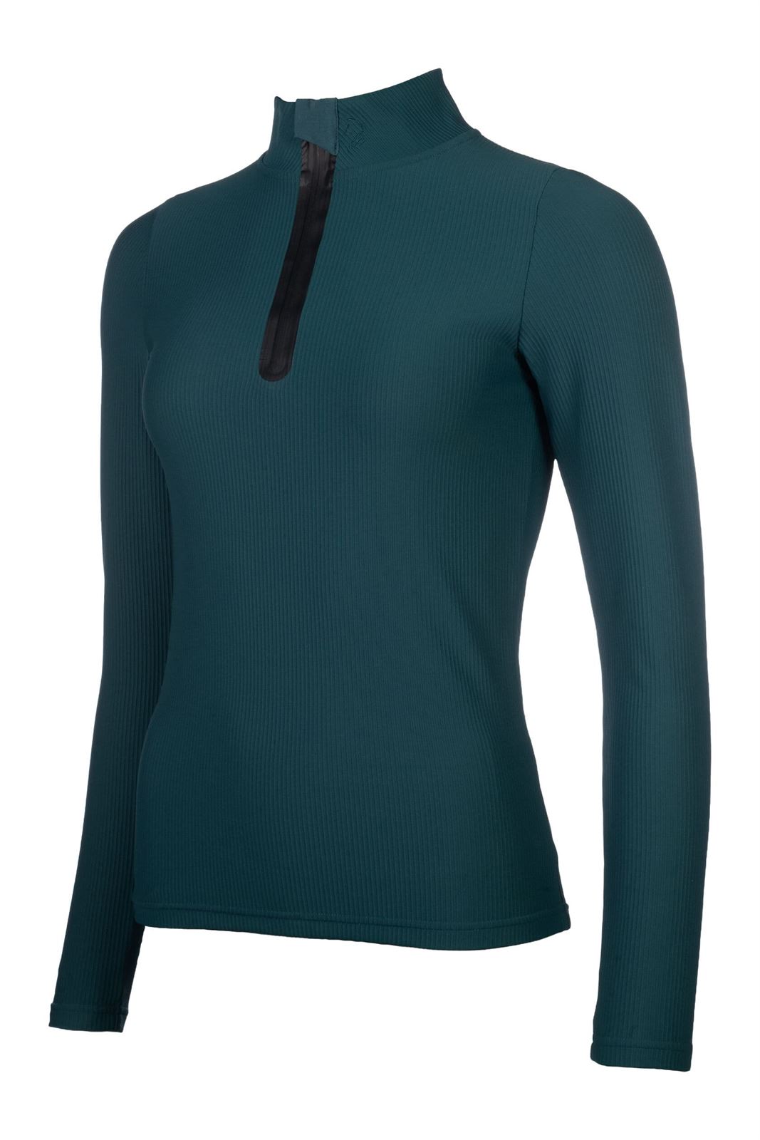 Camiseta técnica mujer HKM Sports Equipment LAURIA GARRELLI Livigno Ribbed color verde - Imagen 2