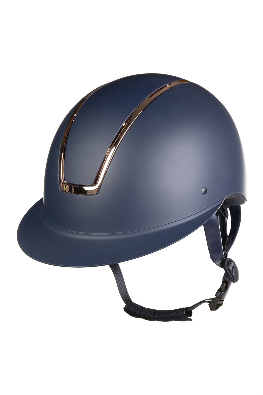 Casco HKM Sports Equipment Lady Shield, color azul marino con embellecedor rosegold - Imagen 1