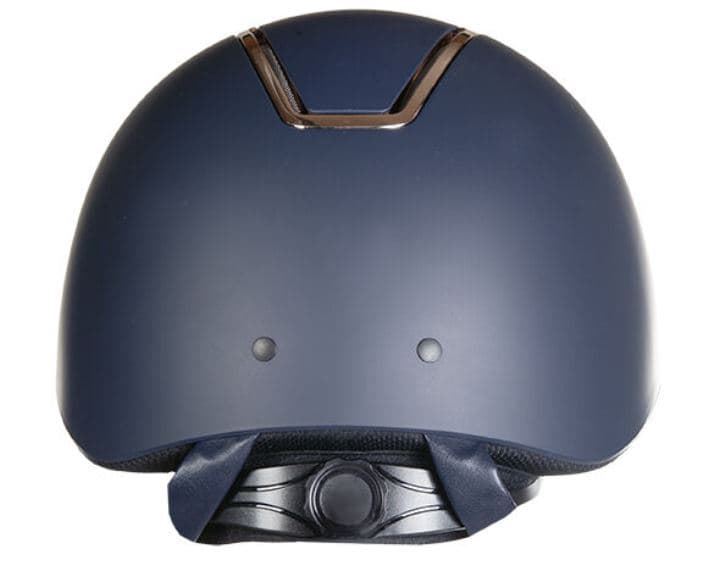 Casco HKM Sports Equipment Lady Shield, color azul marino con embellecedor rosegold - Imagen 3