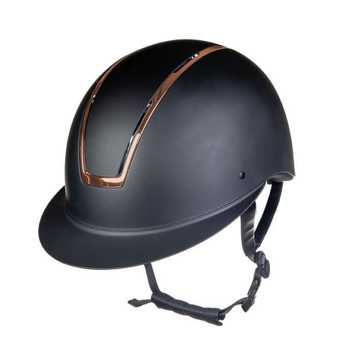 Casco HKM Sports Equipment Lady Shield, color negro con embellecedor rosegold - Imagen 1