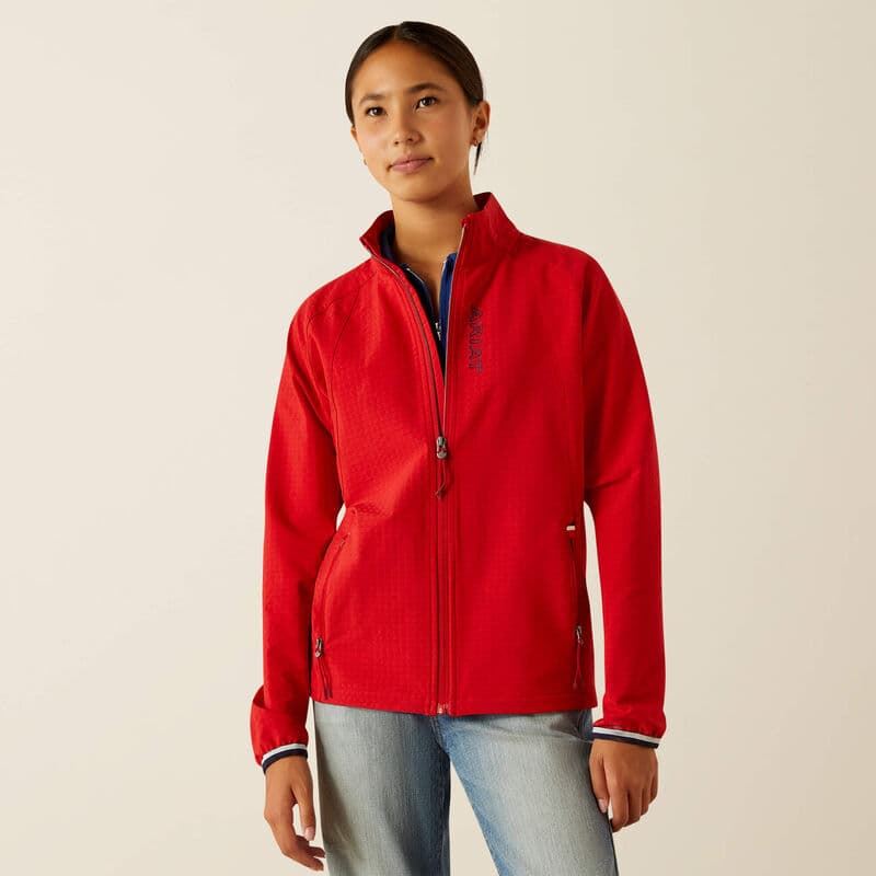 Chaqueta ARIAT Softshell Waterproof ultraligera y fina, color rojo, tallaje infantil - Imagen 3