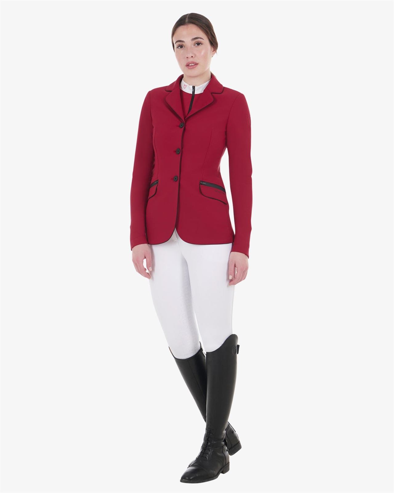 Chaqueta concurso mujer EQUESTRO Technical Fabric color granate - Imagen 6