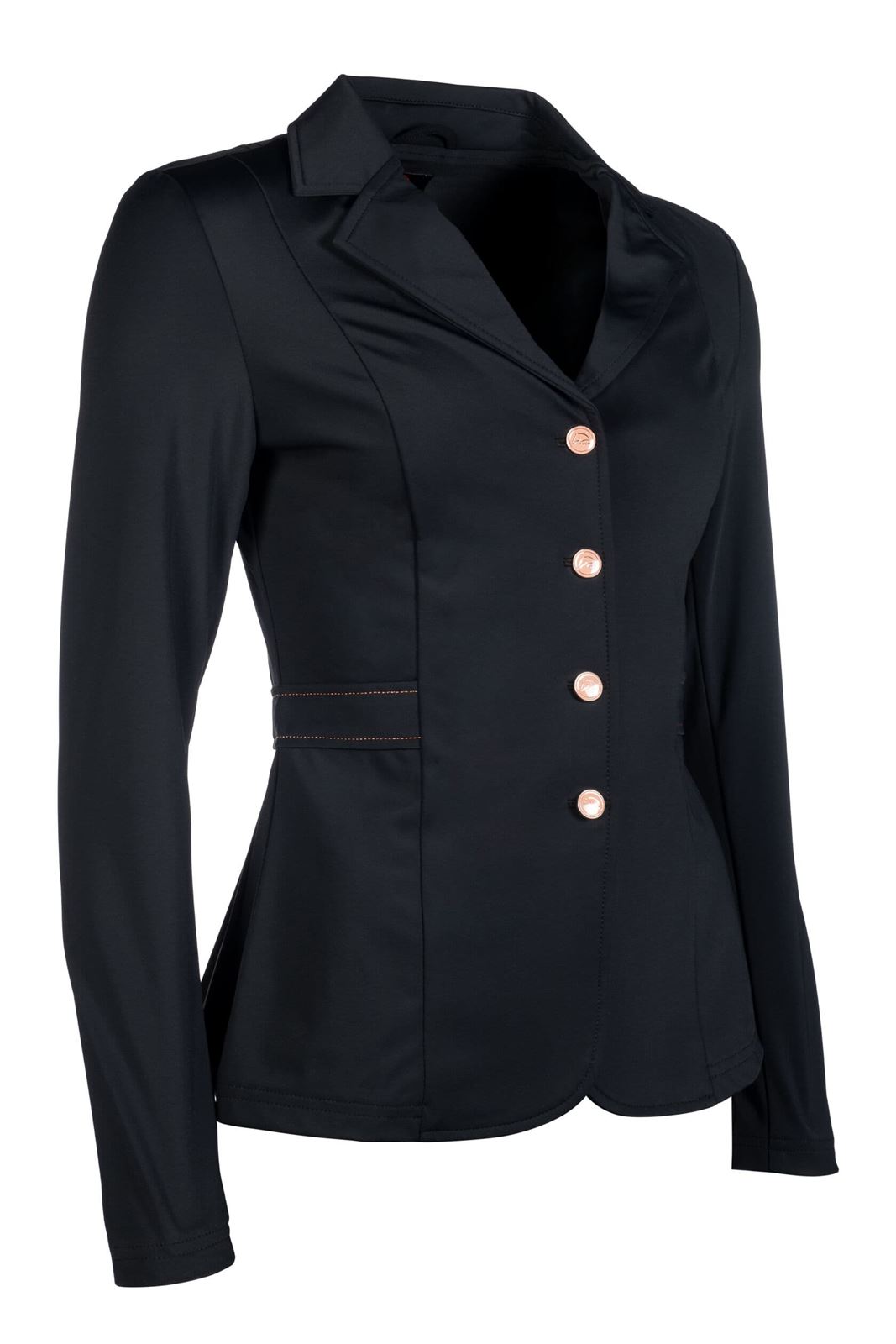 Chaqueta concurso niña HKM Sports Equipment Eloise color negra con costura rosegold - Imagen 4