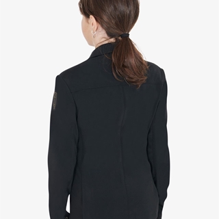Chaqueta concurso UNISEX INFANTIL EQUESTRO Exclusive color negro logo hombro costura amarilla TALLA 12 - Imagen 2