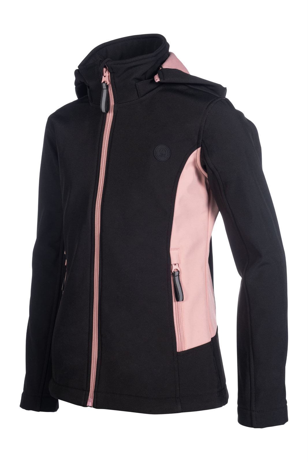 Chaqueta niña HKM Sports Equipment Softshell Polly negro/rosa TALLA 8-9 AÑOS - Imagen 2