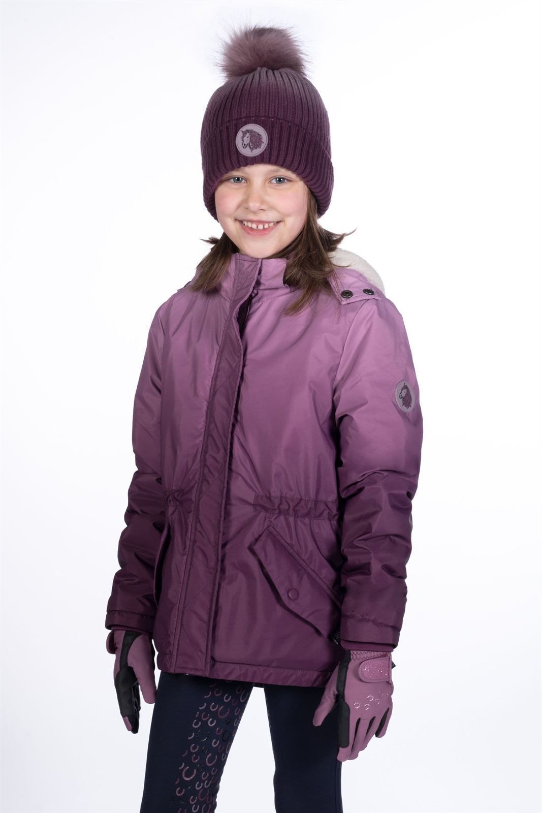 Chaquetón acolchado HKM Sports Equipment Alva Degradé niña color lila claro/lila oscuro TALLA 140 (7-9 años) - Imagen 3