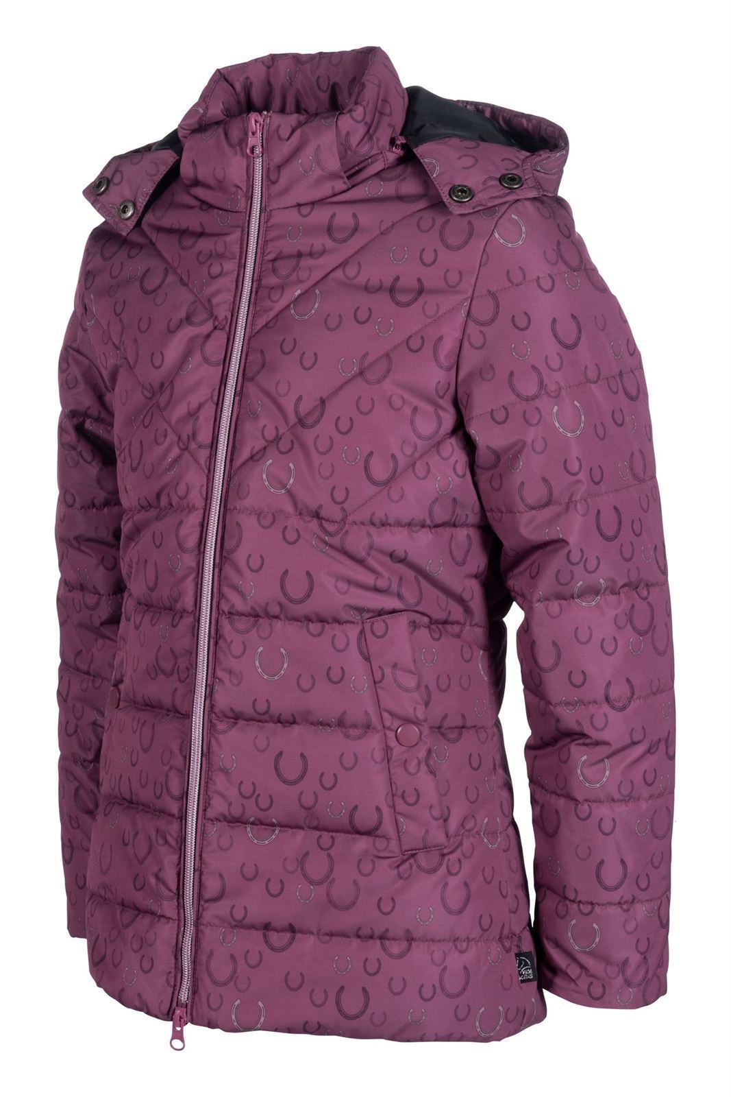 Chaquetón acolchado HKM Sports Equipment Alva niña color lila herraduras TALLA 128 (6-7 años) - Imagen 2