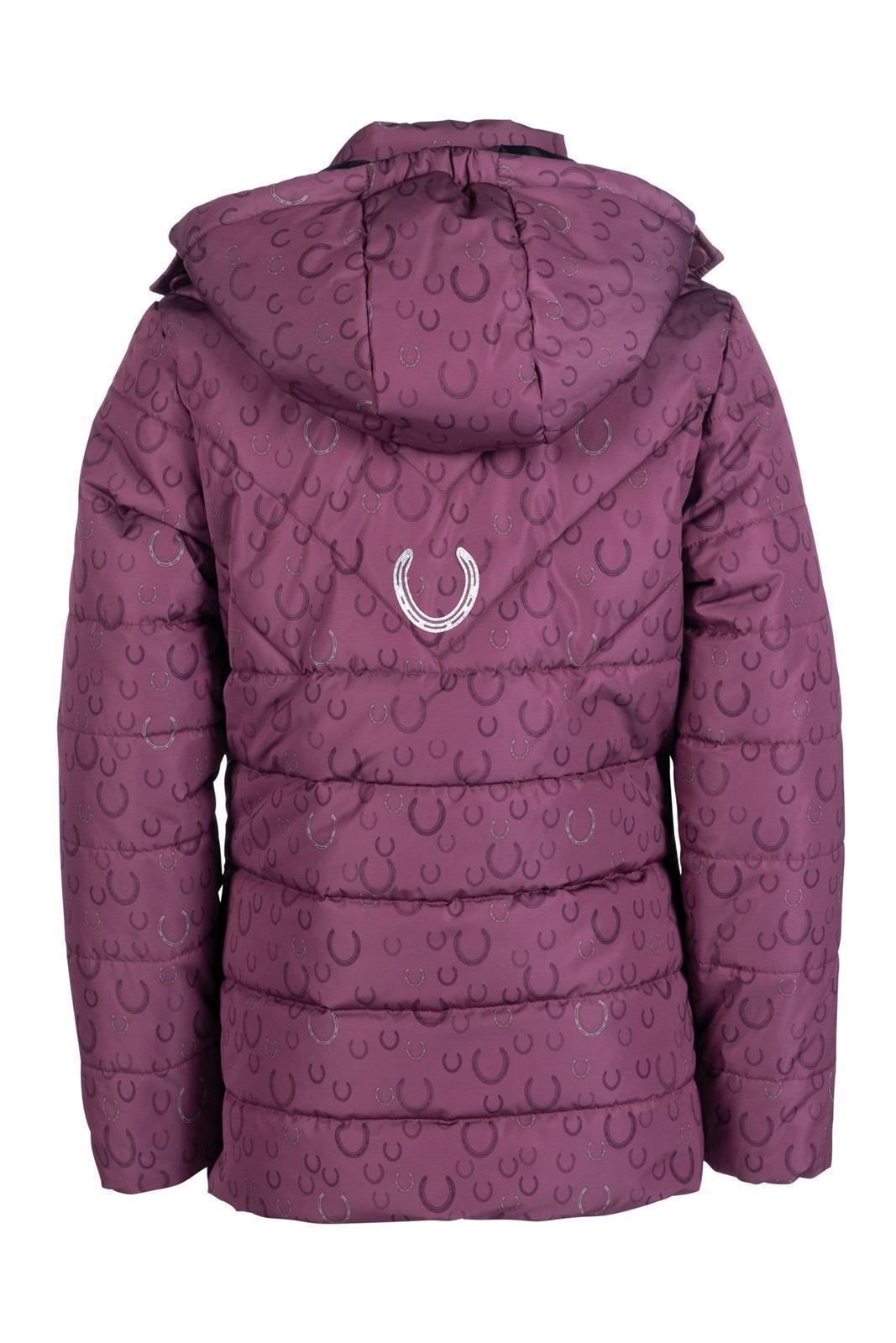 Chaquetón acolchado HKM Sports Equipment Alva niña color lila herraduras TALLA 128 (6-7 años) - Imagen 4