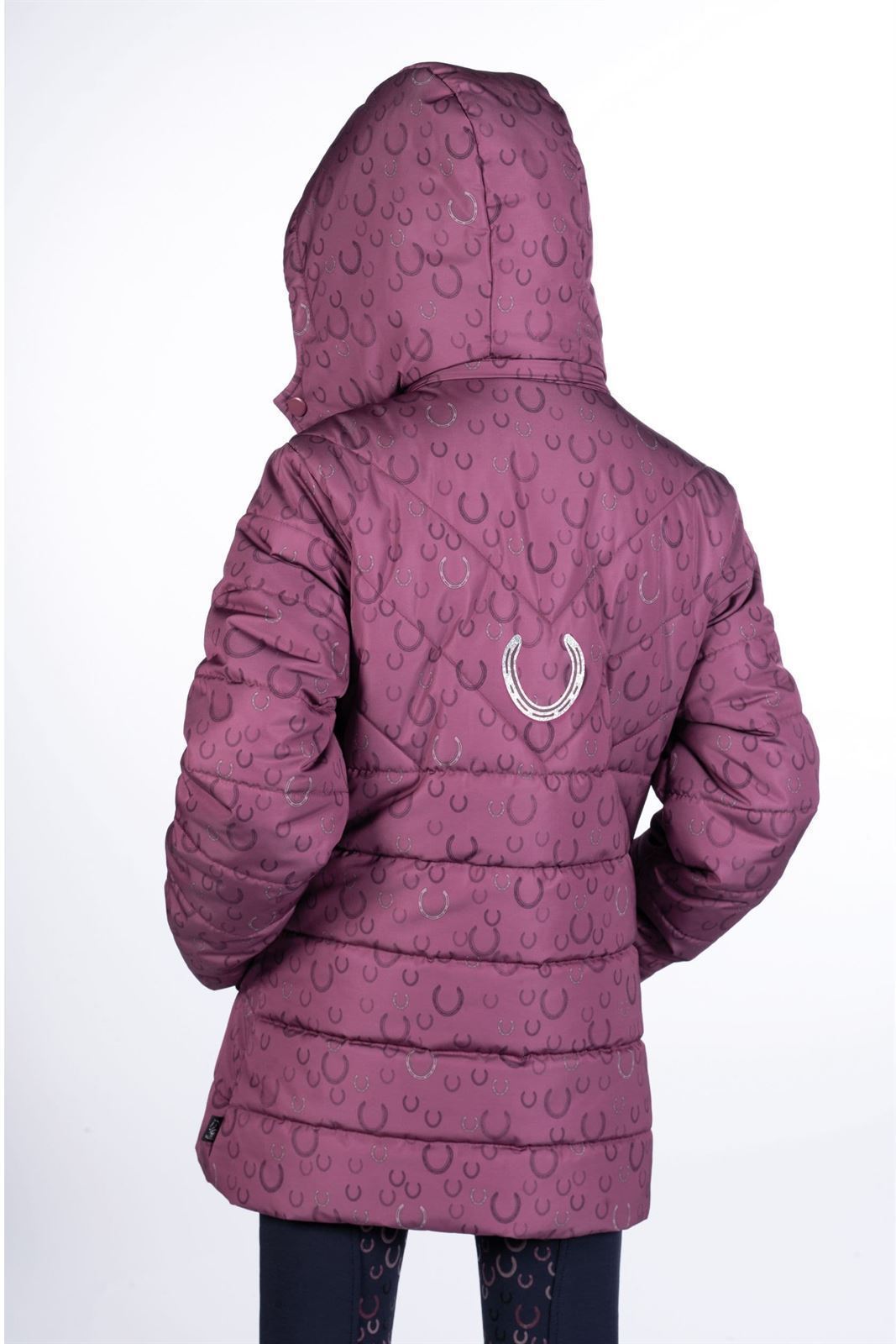 Chaquetón acolchado HKM Sports Equipment Alva niña color lila herraduras TALLA 128 (6-7 años) - Imagen 5