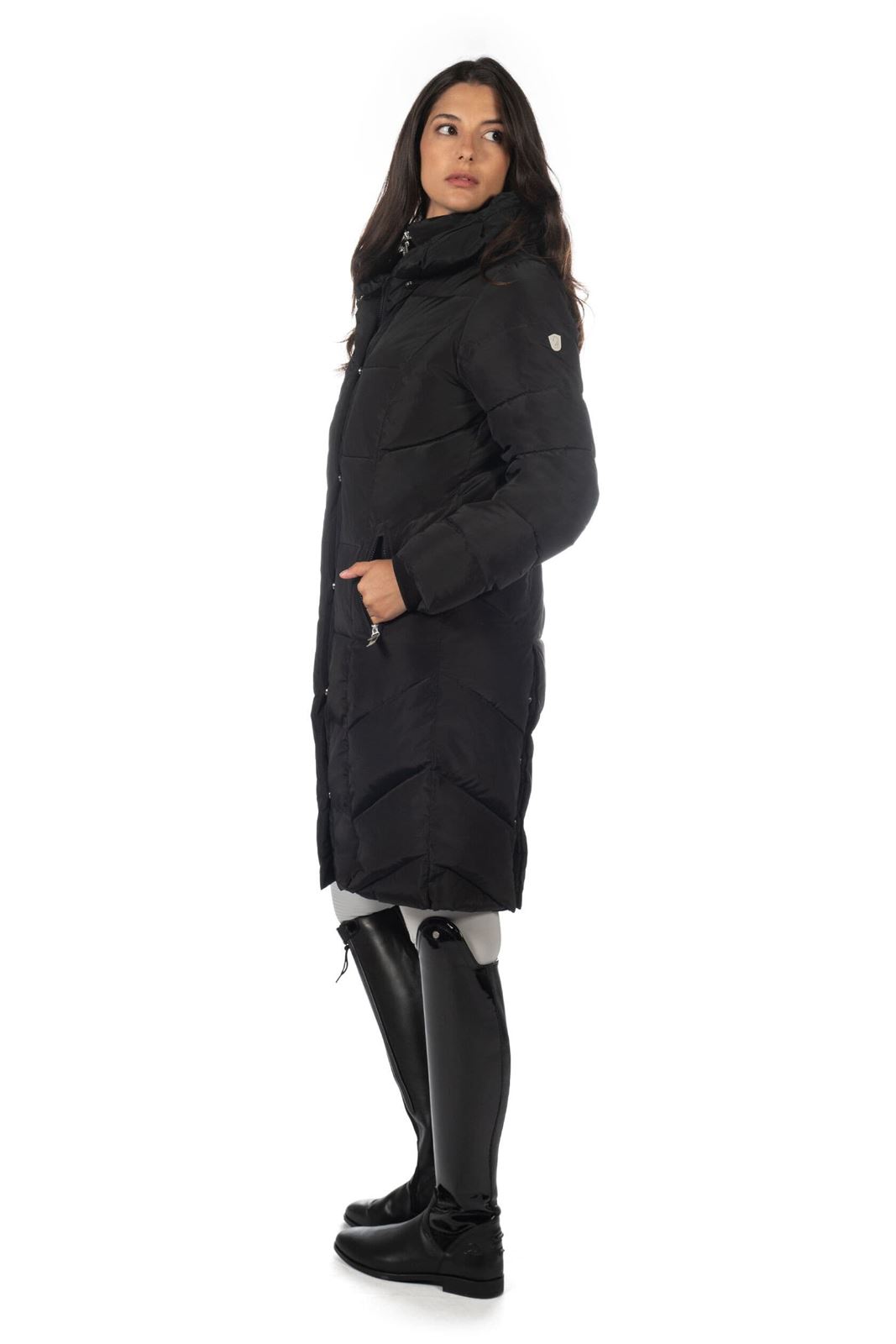 Chaquetón acolchado mujer LAURIA GARRELLI HKM Sports Equipment Livigno color negro con chaleco interior - Imagen 3