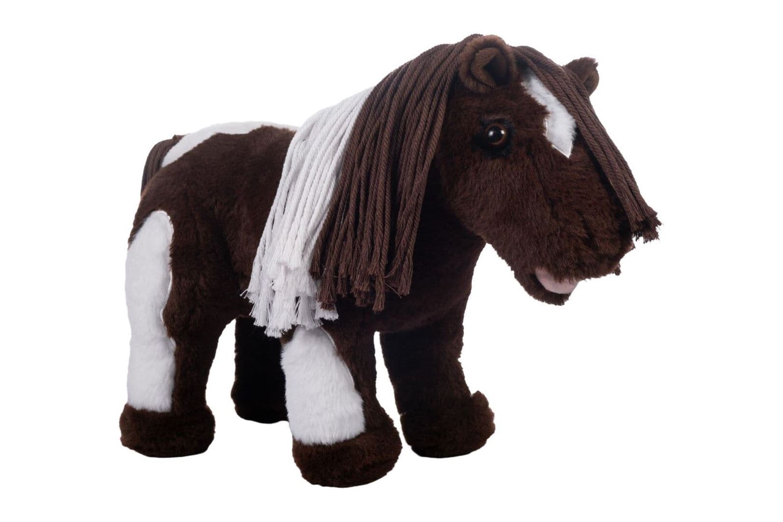 CUDDLE PONY Caballo peluche HKM Sports Equipment pinto marrón/blanco - Imagen 2