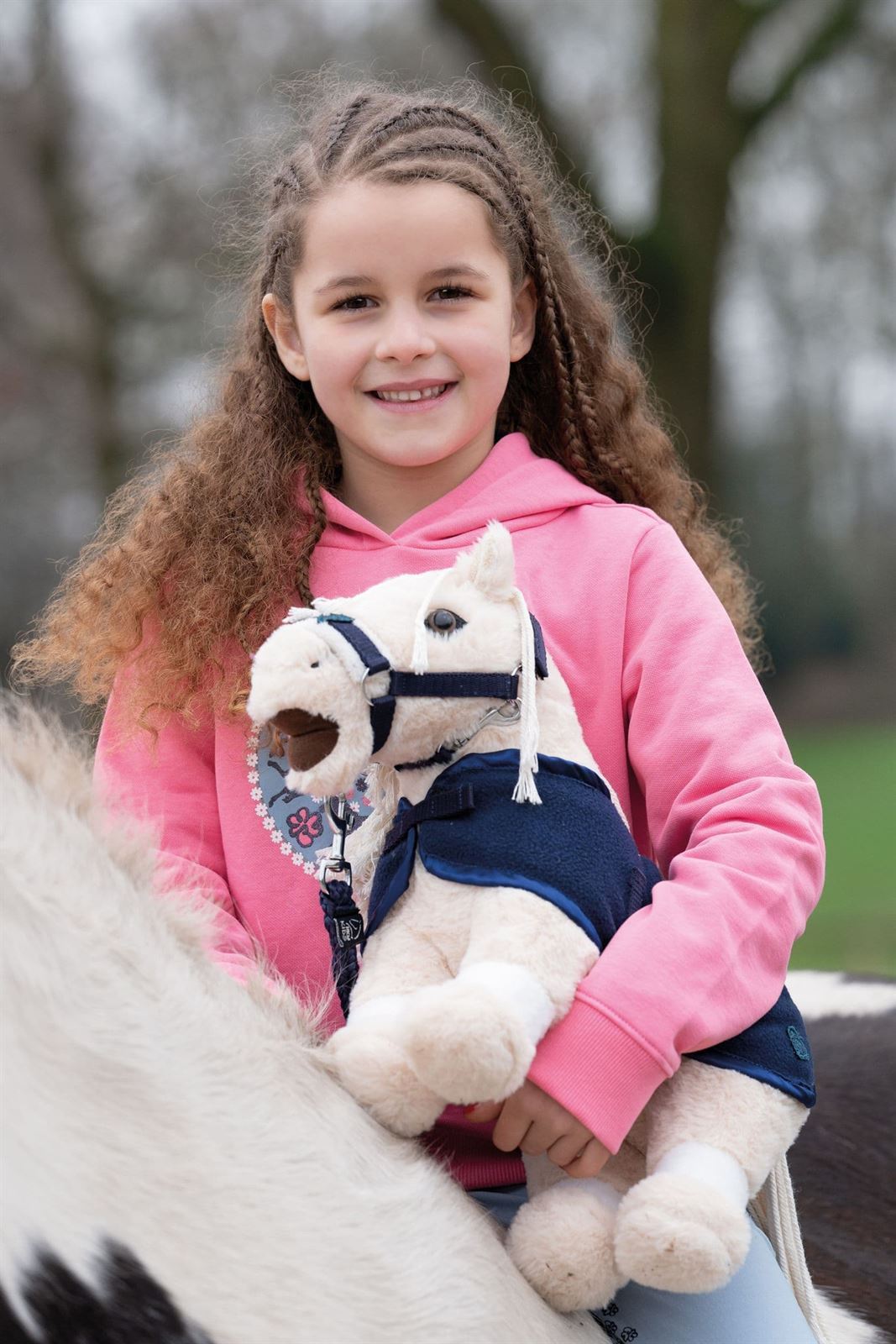 CUDDLE PONY Set accesorios HKM Sports Equipment Manta, cabezada y ramal, color azul marino - Imagen 6