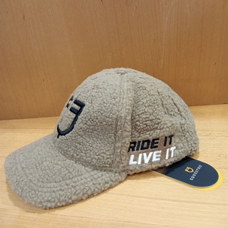 Gorra visera EQUESTRO borreguillo talla única color camel logo negro - Imagen 2