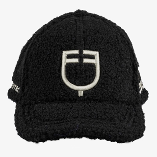 Gorra visera EQUESTRO borreguillo talla única color negro logo blanco - Imagen 2