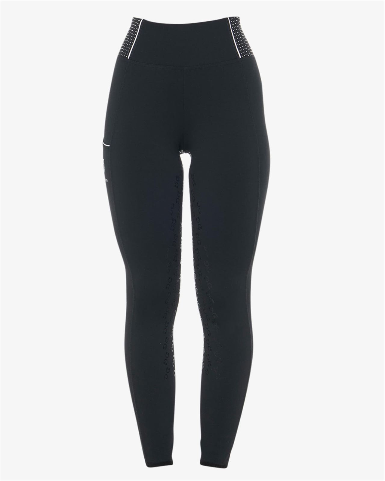 Legging EQUESTRO mujer, grip en culera color negro cristales TALLA S - Imagen 2