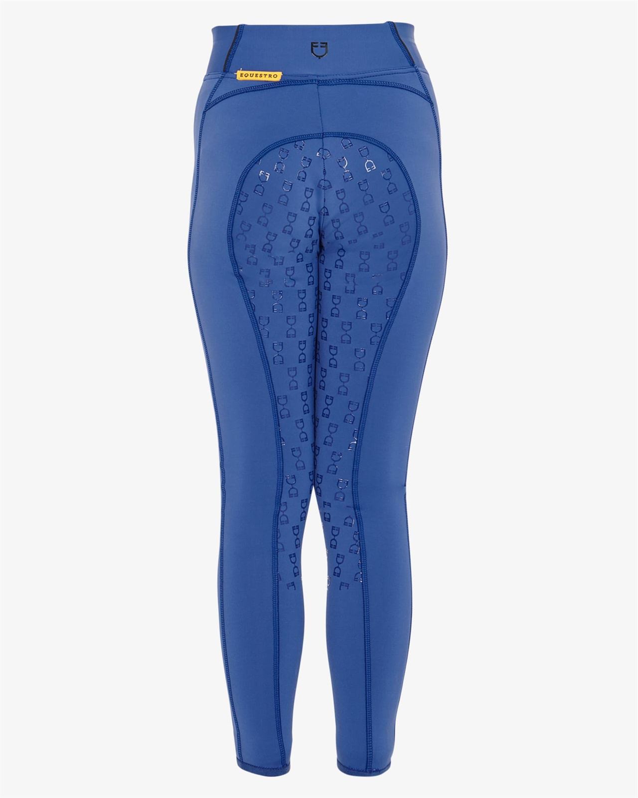 Legging EQUESTRO niña, grip en culera color azul royal/negro - Imagen 3