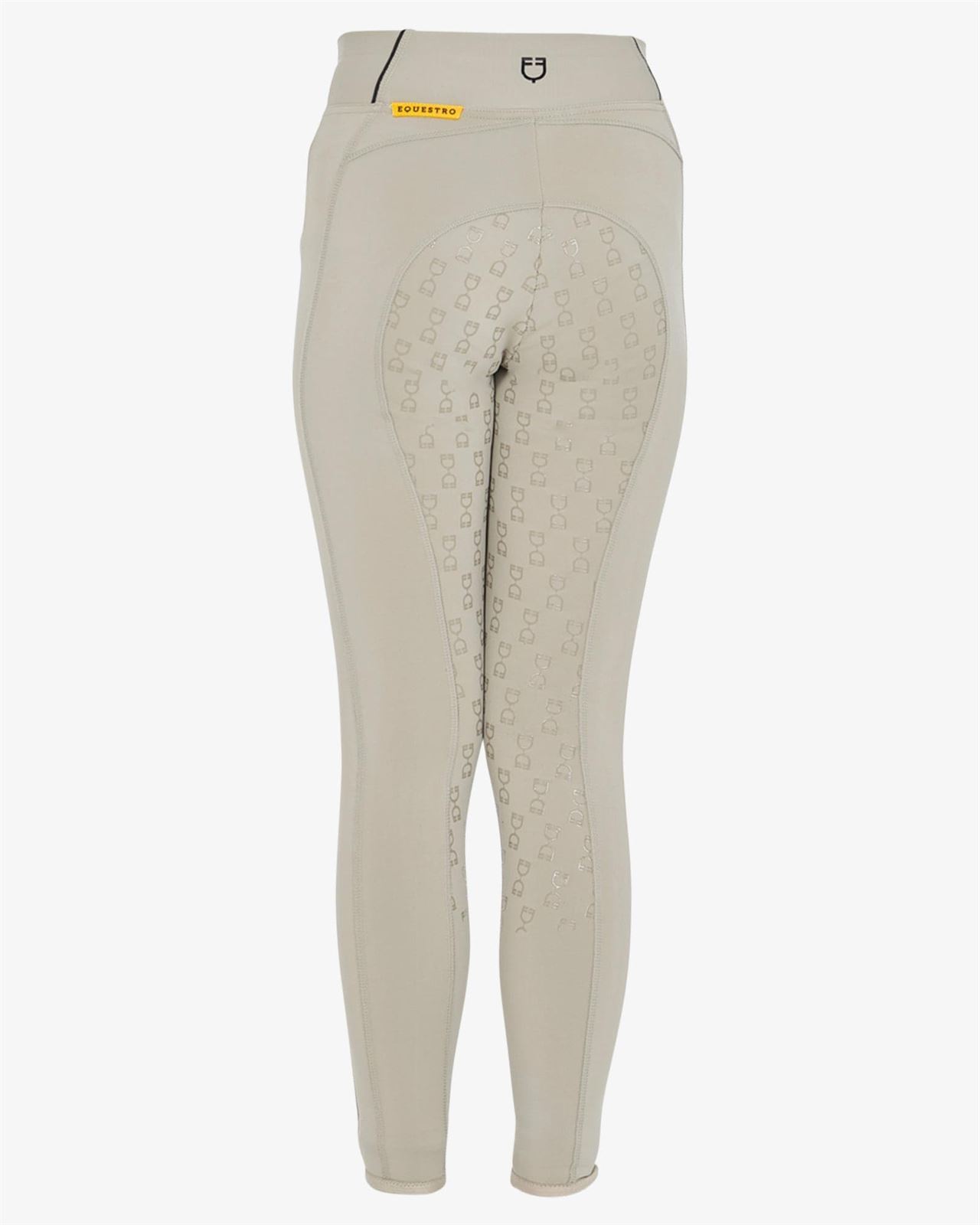 Legging EQUESTRO niña, grip en culera color beige/negro - Imagen 3