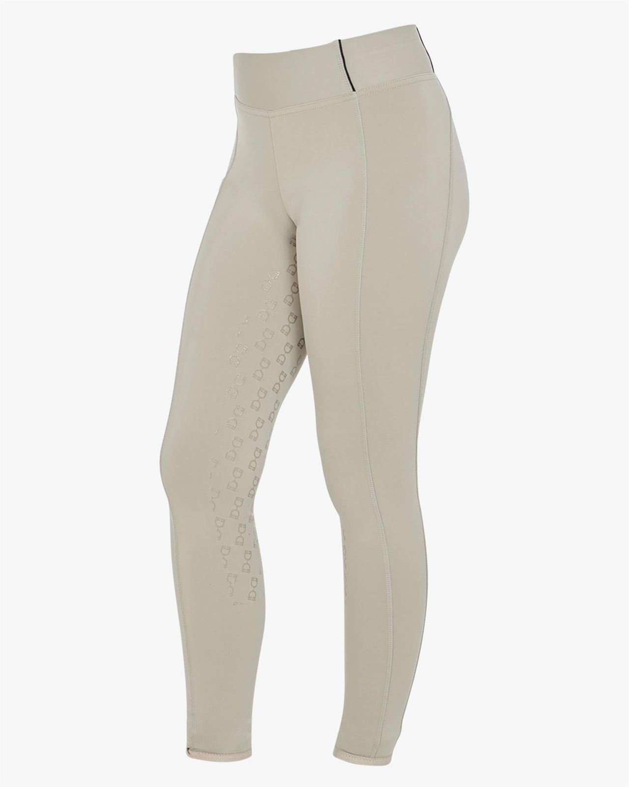 Legging EQUESTRO niña, grip en culera color beige/negro - Imagen 4