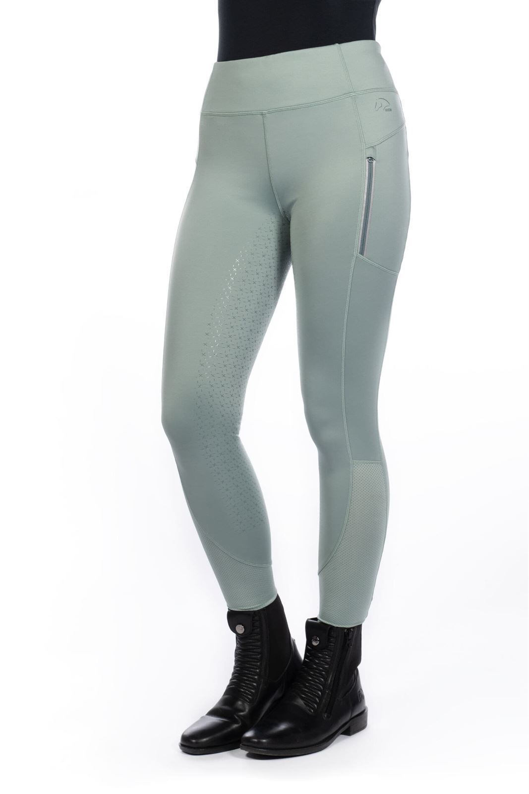 Legging HKM Sports Equipment mujer Harbour Island grip en culera color salvia TALLA 32/34 - Imagen 1