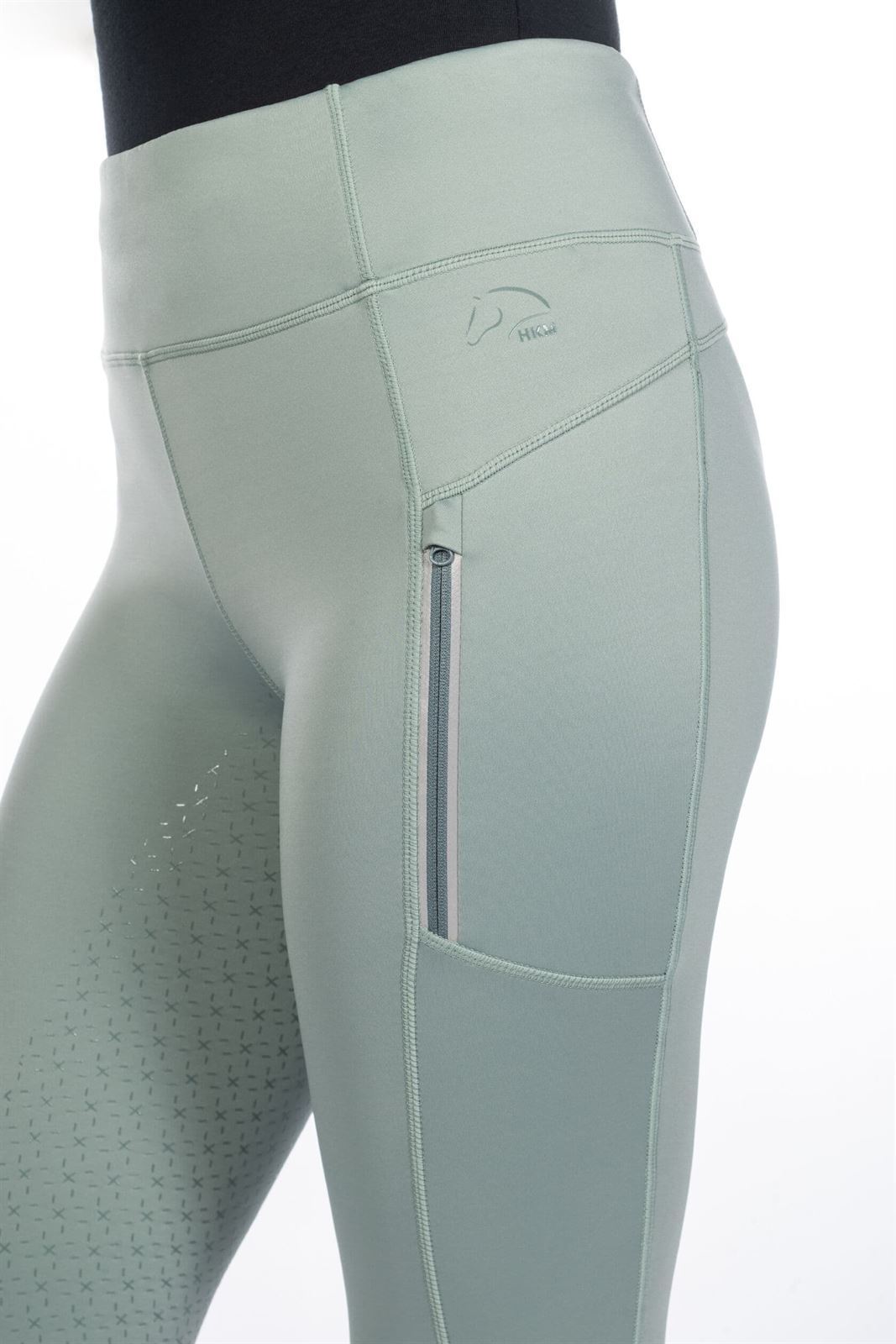 Legging HKM Sports Equipment mujer Harbour Island grip en culera color salvia TALLA 32/34 - Imagen 6