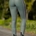 Legging HKM Sports Equipment mujer Juna grip en culera color verde grisáceo con costuras rosas - Imagen 2