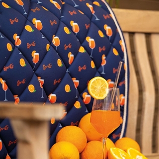 Mantilla HKM Sports Equipment Splash estampado naranjas PONY - Imagen 2