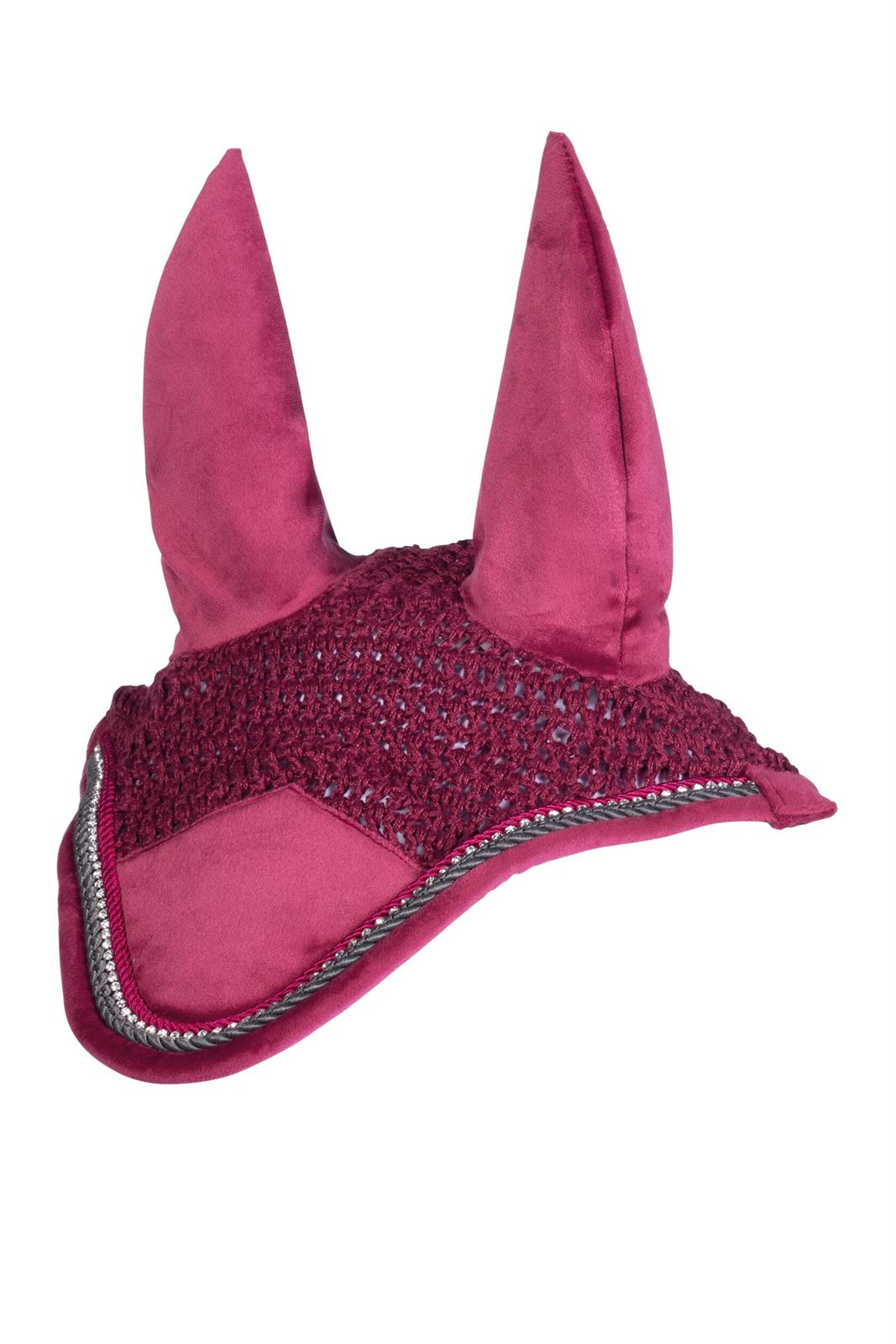 Orejeras HKM Sports Equipment Berry color granate, talla PONY - Imagen 1