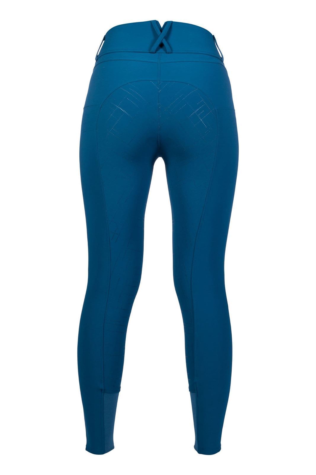 Pantalón mujer HKM Sports Equipment Port royal azul culera grip tejido grueso termoaislante TALLA 34 - Imagen 2
