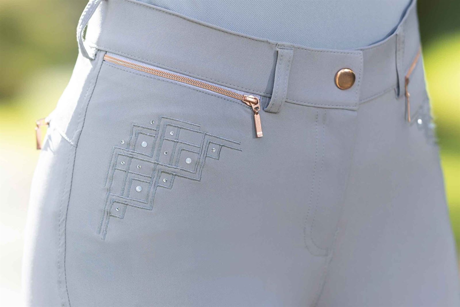 Pantalón mujer HKM Sports Equipment Rosegold Glamour culera silicona, color gris/rosegold - Imagen 3