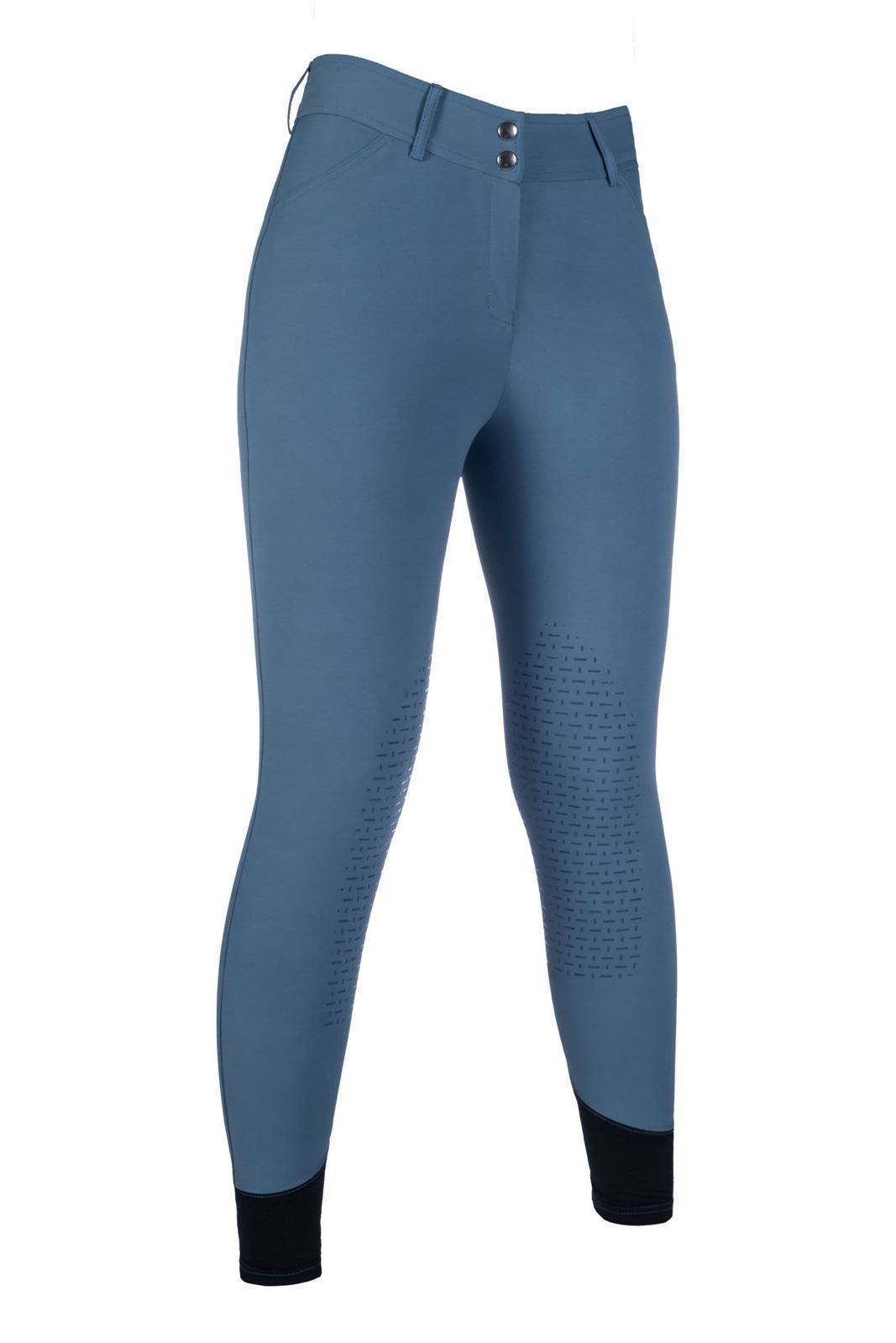 Pantalón mujer HKM Sports Equipment Tampa rodilla silicona, color azul vaquero - Imagen 3