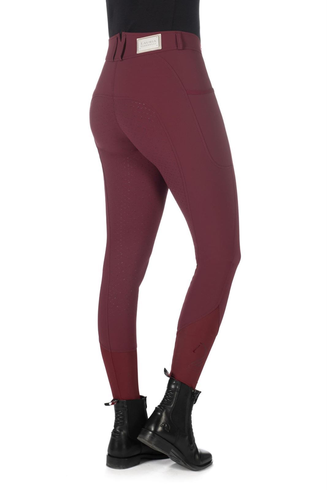 Pantalón mujer LAURIA GARRELLI HKM Sports Equipment Livigno culera de grip, color granate - Imagen 7