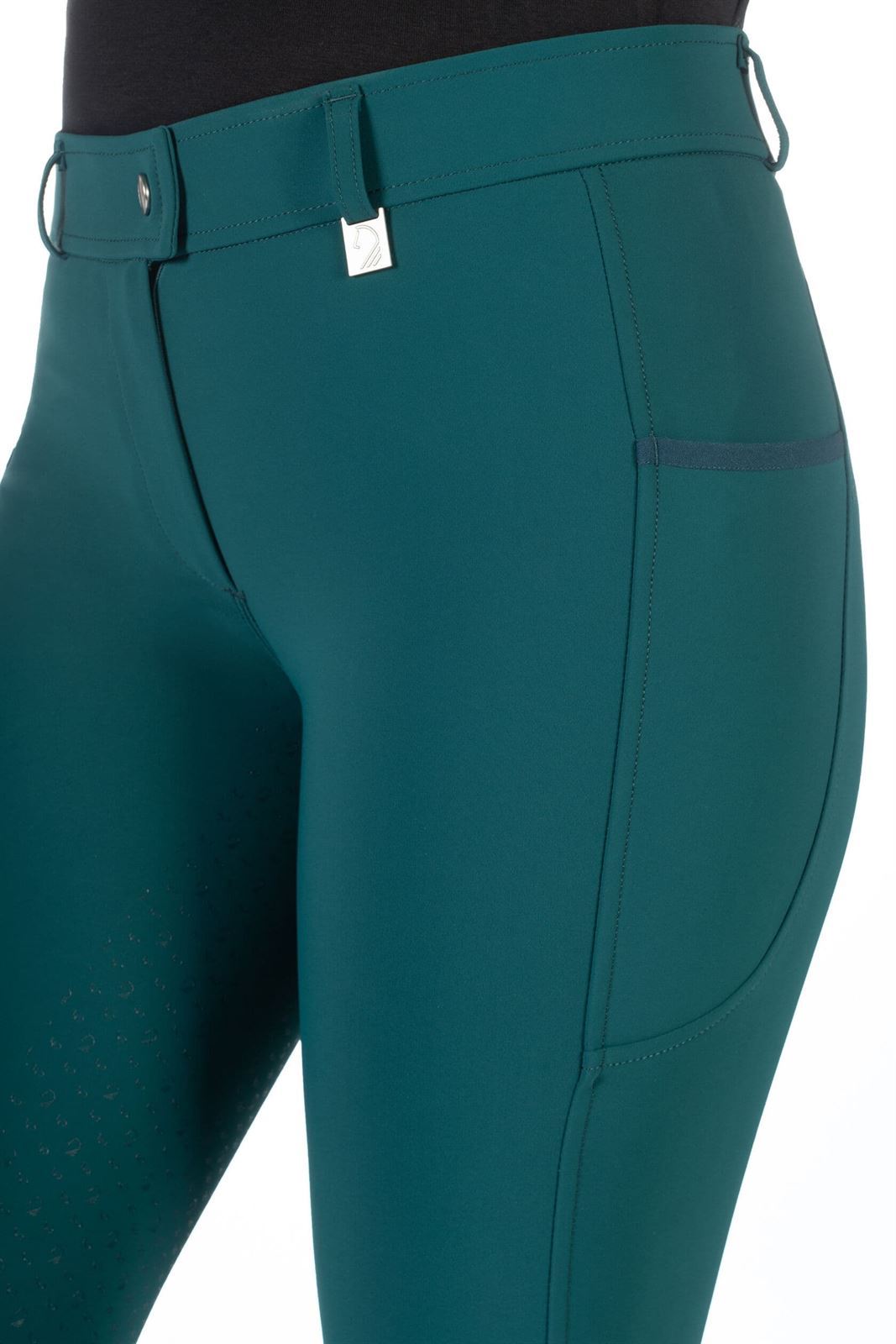 Pantalón mujer LAURIA GARRELLI HKM Sports Equipment Livigno culera de grip, color verde - Imagen 7