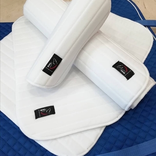 Paño bajo venda HKM Sports Equipment, juego de 4, color blanco - Imagen 2