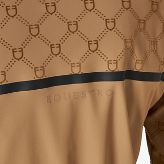 Polo mujer EQUESTRO color camel con logo - Imagen 2