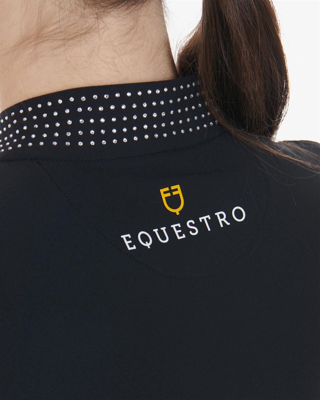 Polo mujer EQUESTRO color negro con cristales manga larga TALLA S - Imagen 5