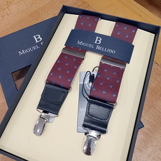 Tirantes MIGUEL BELLIDO, lona color granate/azulón/gris - Imagen 2